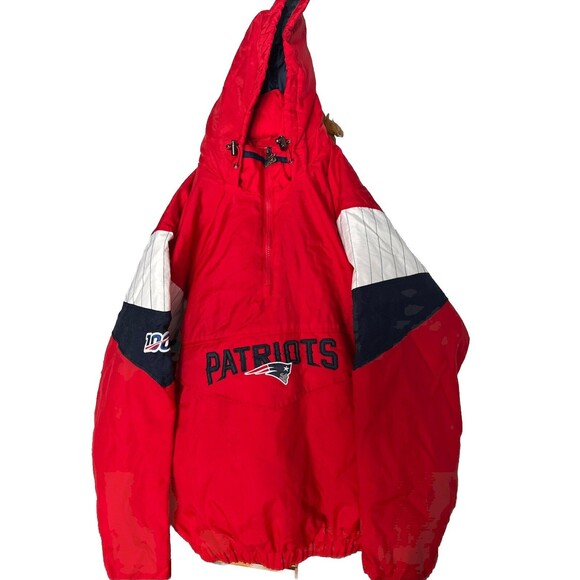 Starter X New England Patriots NFLHalf-Zip Pullover Hoodie Jacket Mens Size XL